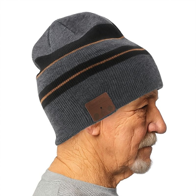 Outdoor Warm Running Hat for Seniors - Bluetooth-Compatible Knitted Beanie