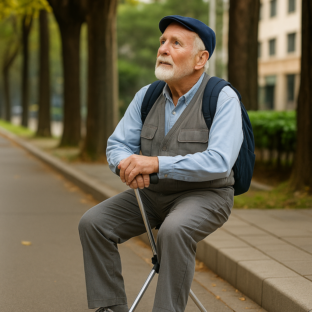 Folding Walking Cane with Seat – Lightweight Walking Stick for Seniors