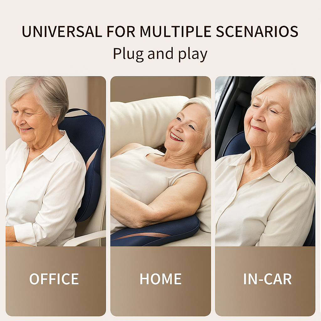 Portable Heated Massage Cushion – Back, Neck & Shoulders