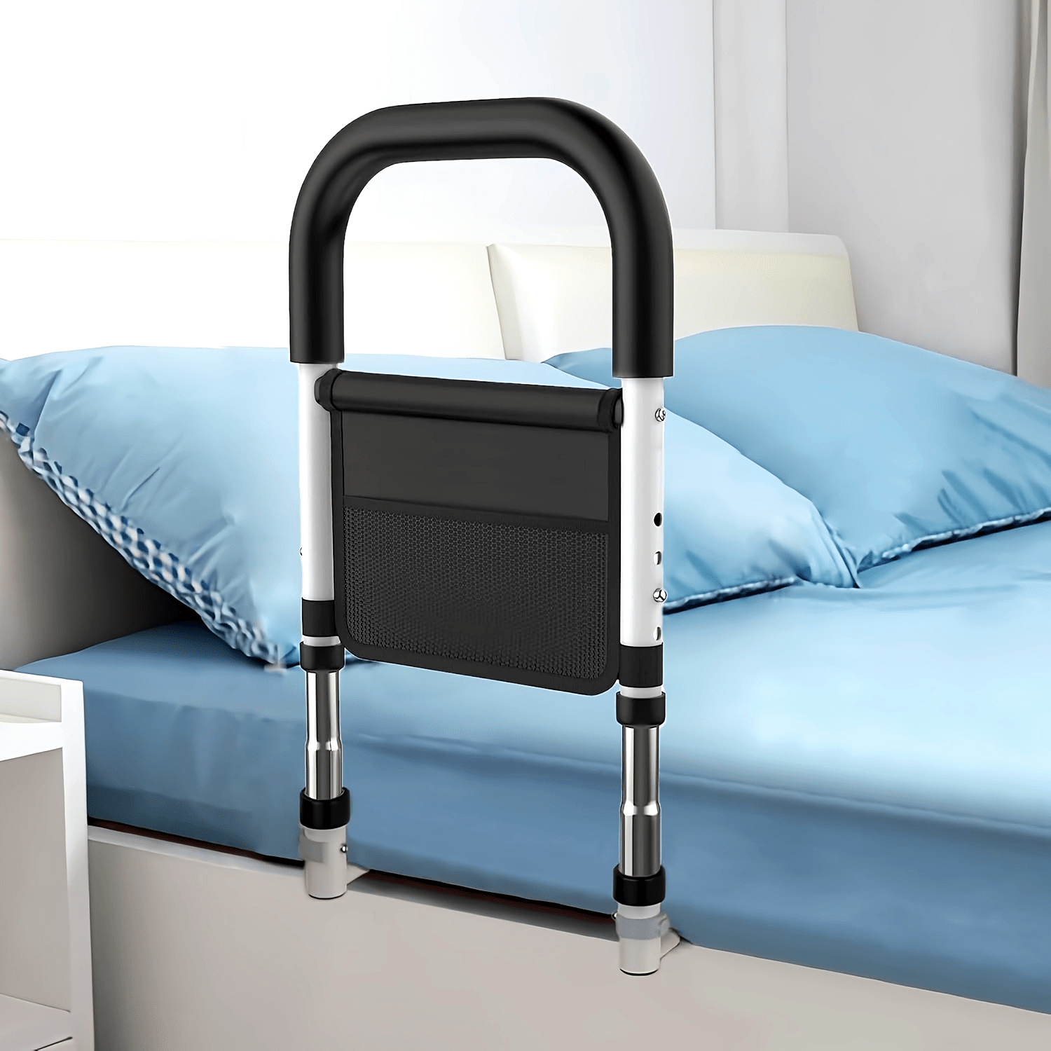 BedRise™ - Adjustable Bed Safety Rail for Elderly & Seniors with Storage Pocket