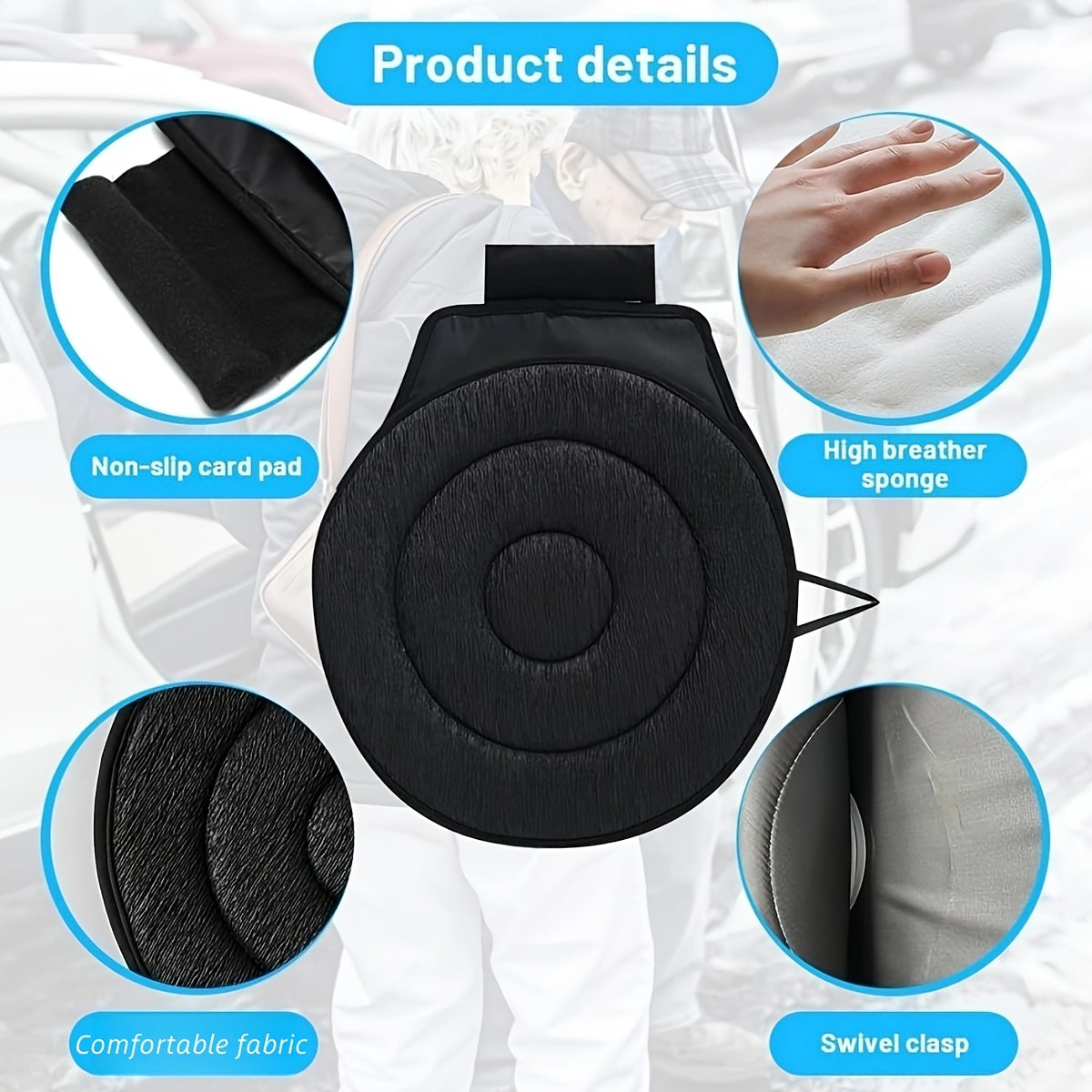 TurnEase™ Car Swivel Cushion - 360° Rotating Car Seat Pad for Seniors and Pregnant Women,