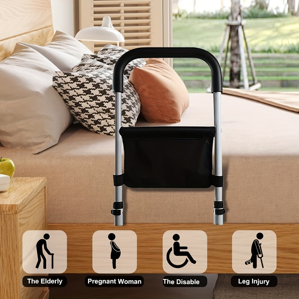 BedRise™ - Adjustable Bed Safety Rail for Elderly & Seniors with Storage Pocket
