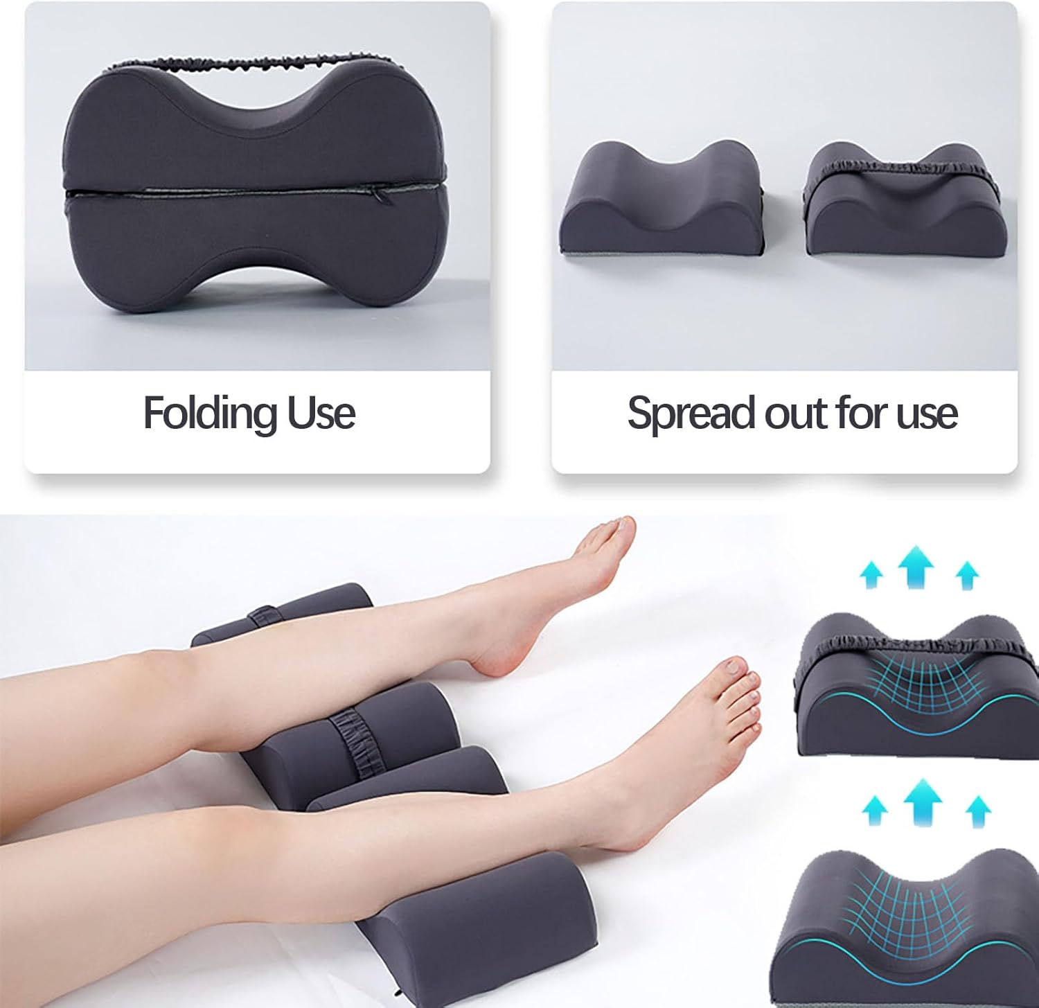 2-in-1 Leg Positioning Pillow with Strap – Comfortable Support for Seniors