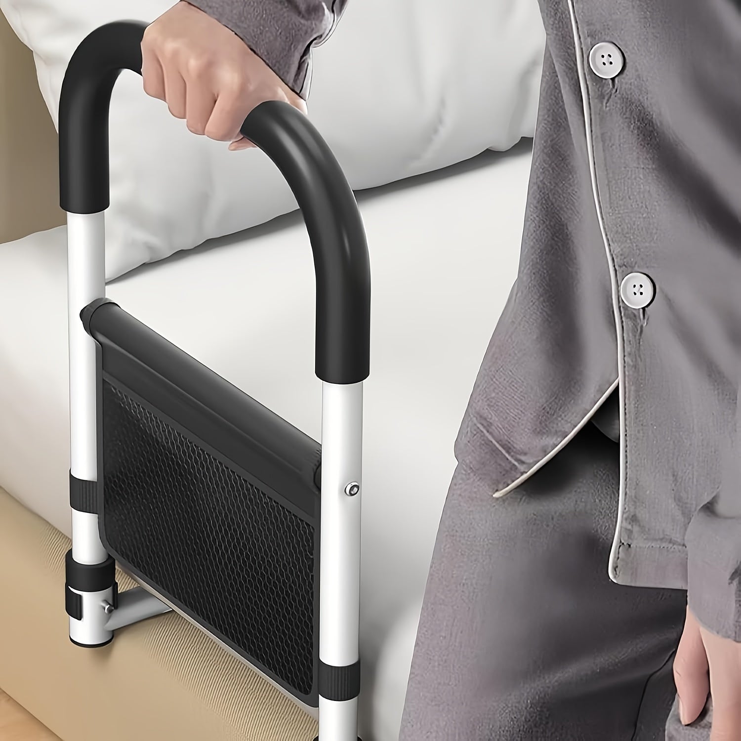 BedRise™ - Adjustable Bed Safety Rail for Elderly & Seniors with Storage Pocket