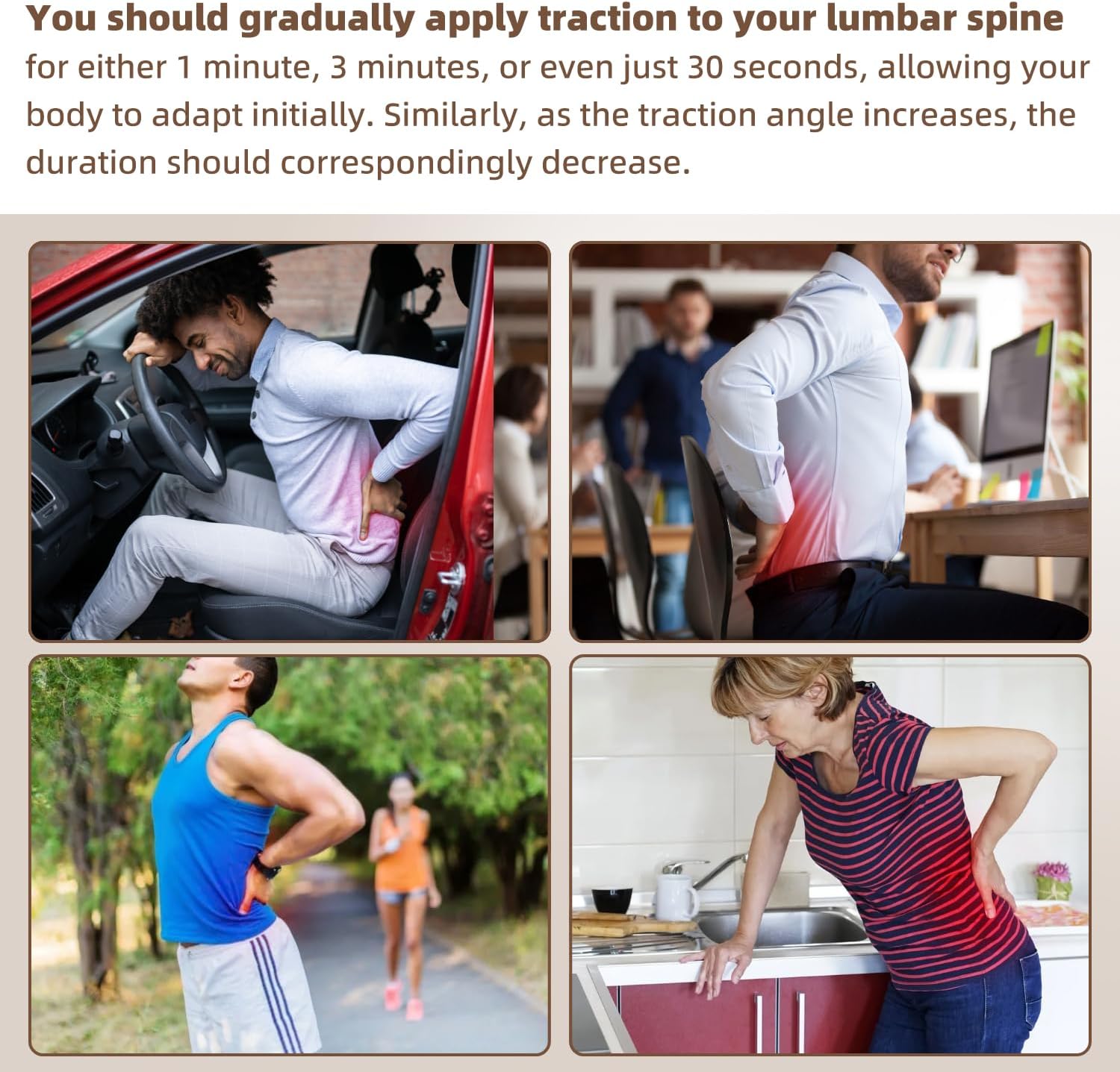 Electric Air Lumbar Traction Device for Seniors – Dynamic Back Massager with Heating & Vibration for Pain Relief