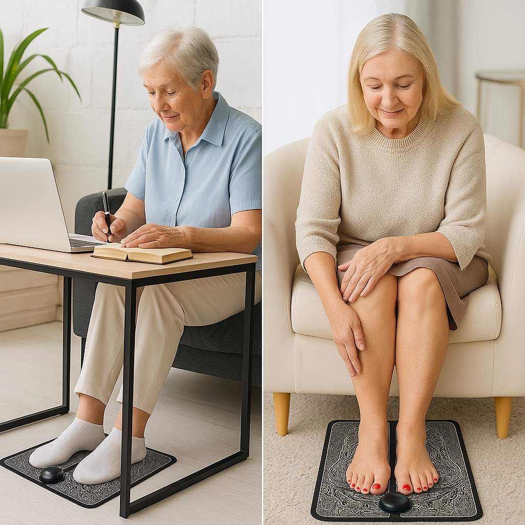 EMS Foot Massager Pad – 8 Modes, USB Rechargeable Comfort for Seniors