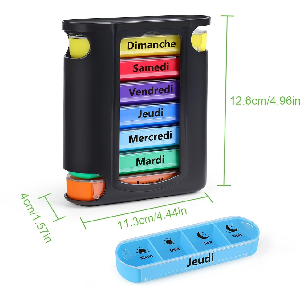 7 Days 4 Compartments - Convenient On-the-Go Pill Box - Senior Friendly Pill Box