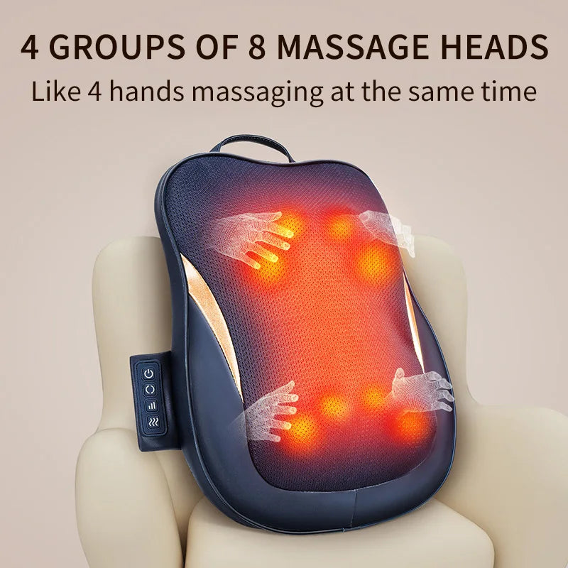 Portable Heated Massage Cushion – Back, Neck & Shoulders