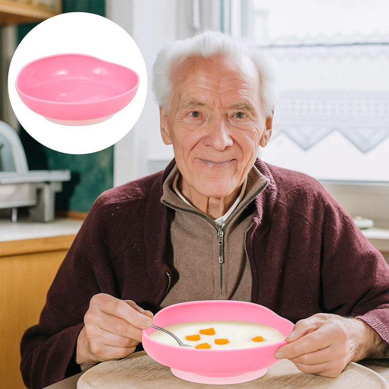 Adaptive Spillproof Plate for Seniors & Disabled – Suction Base Bowl for Easy Eating