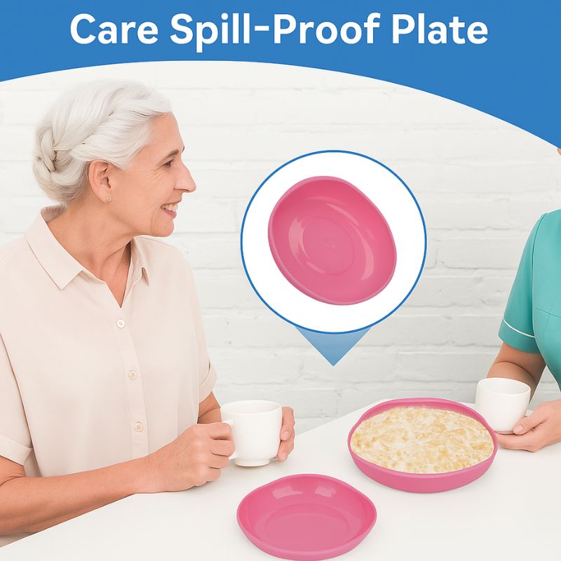 Adaptive Spillproof Plate for Seniors & Disabled – Suction Base Bowl for Easy Eating
