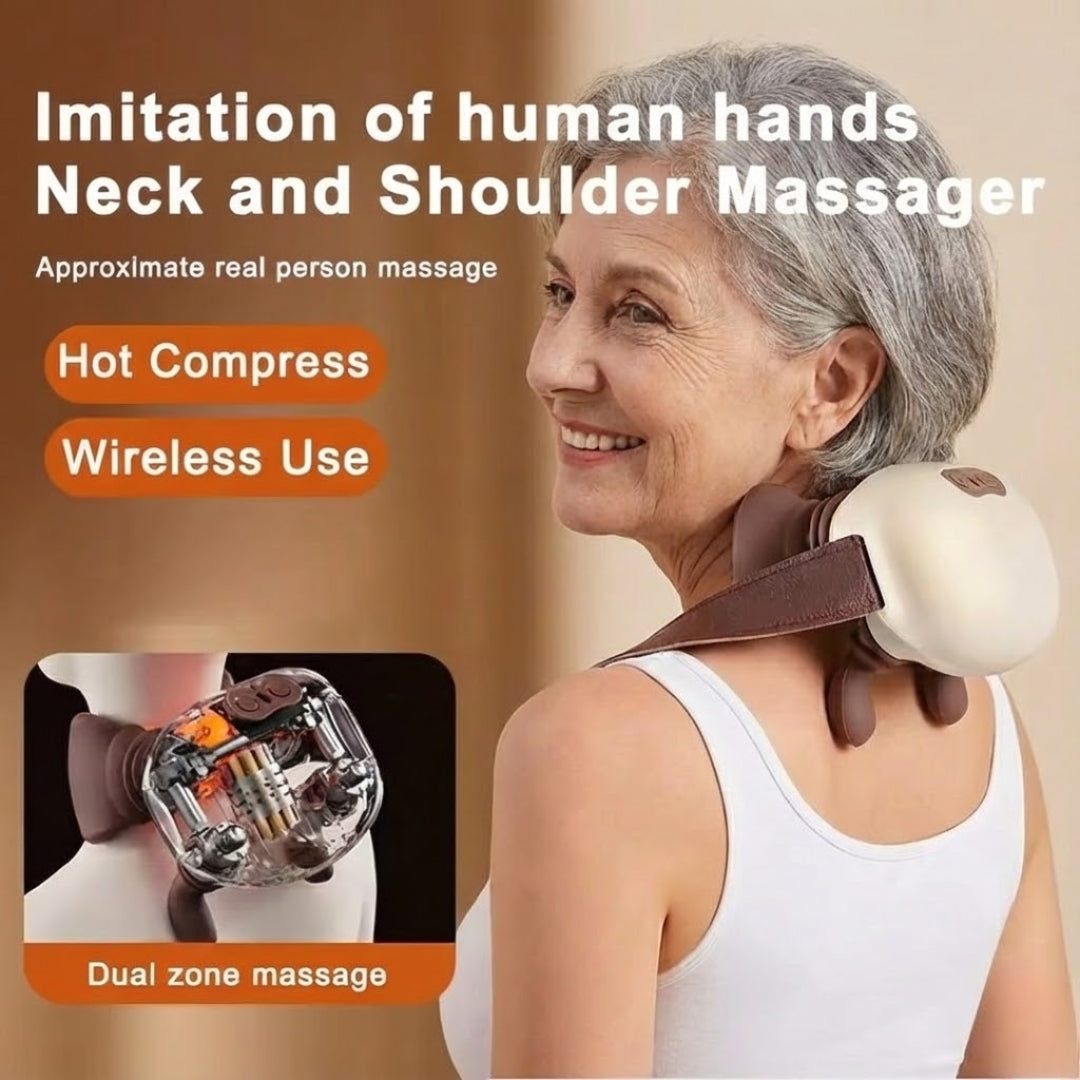 Bionic Neck & Shoulder Massager for Seniors – Gentle, Wireless Comfort for Daily Relaxation