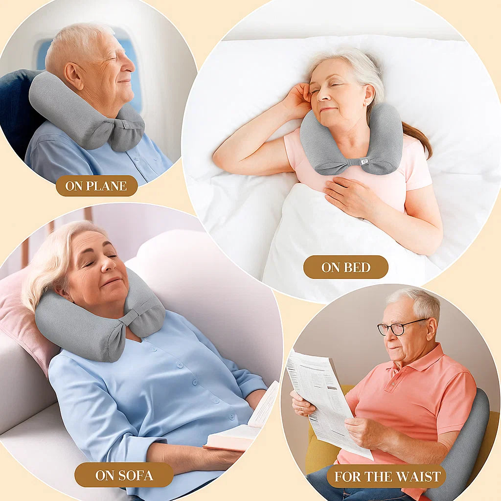 Memory Foam U-Shaped Neck Pillow – Travel & Cervical Support for Seniors