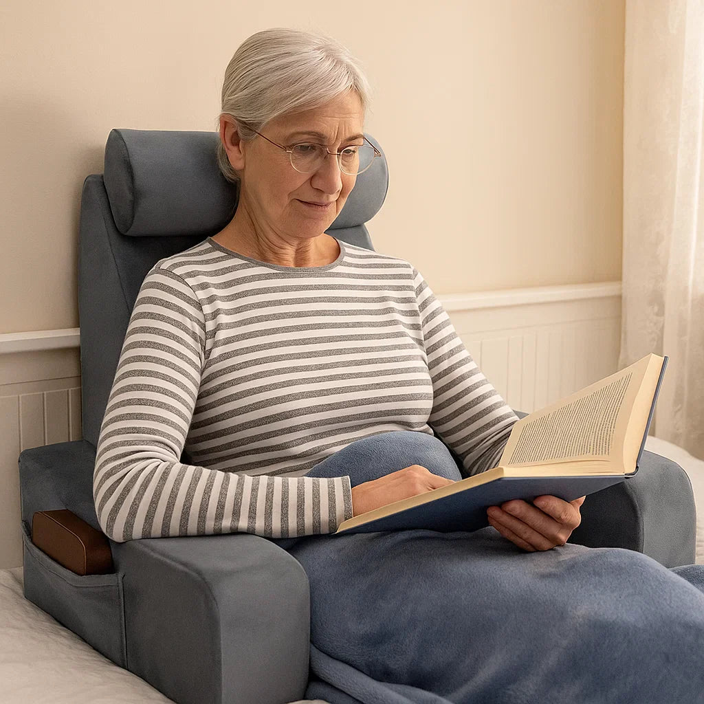 Reading Pillow with Armrest Backrest – Gentle Support for Seniors