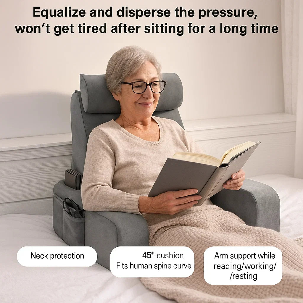 Reading Pillow with Armrest Backrest – Gentle Support for Seniors