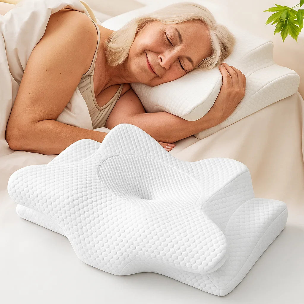 Ergonomic Neck Pillow for Seniors – Cooling Memory Foam Support