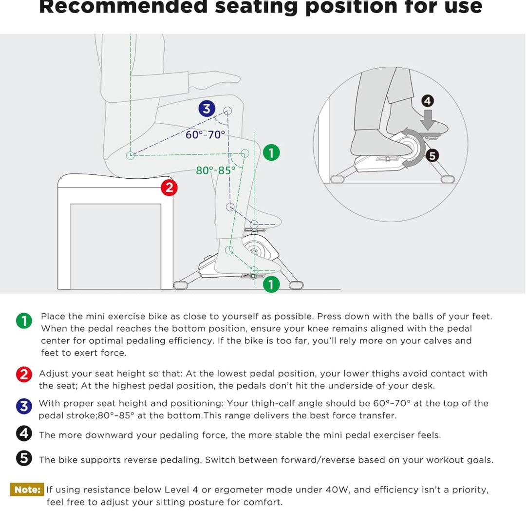 Mini Pedal Exerciser Bike – Senior-Friendly, Low-Impact Home & Office Fitness