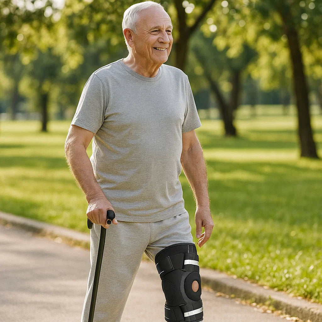 Adjustable Elderly Man's Knee Brace – Gentle Support & Comfort