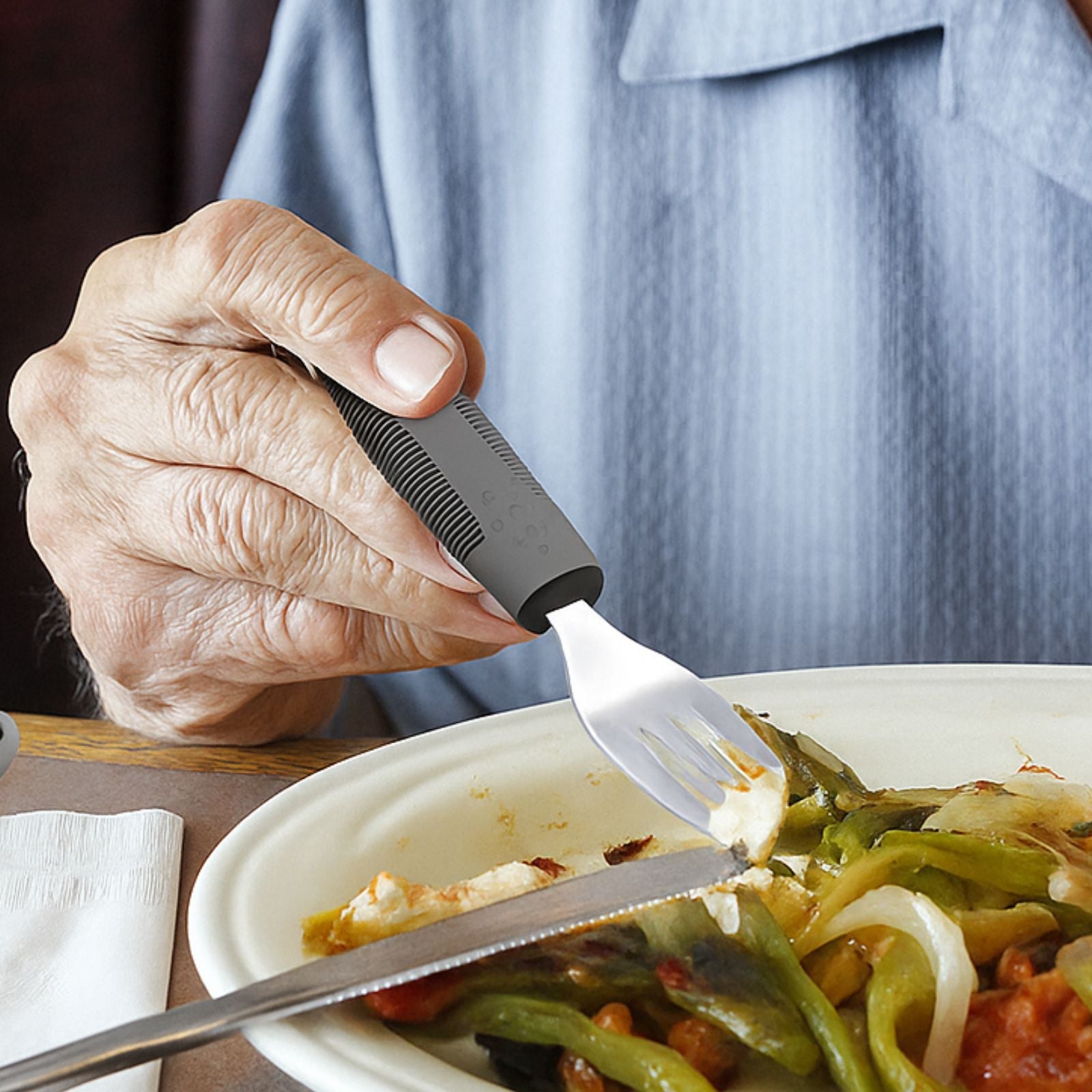 Elderly Adaptive Weighted Utensil Set – Nonslip, Easy Grip, Stainless Steel