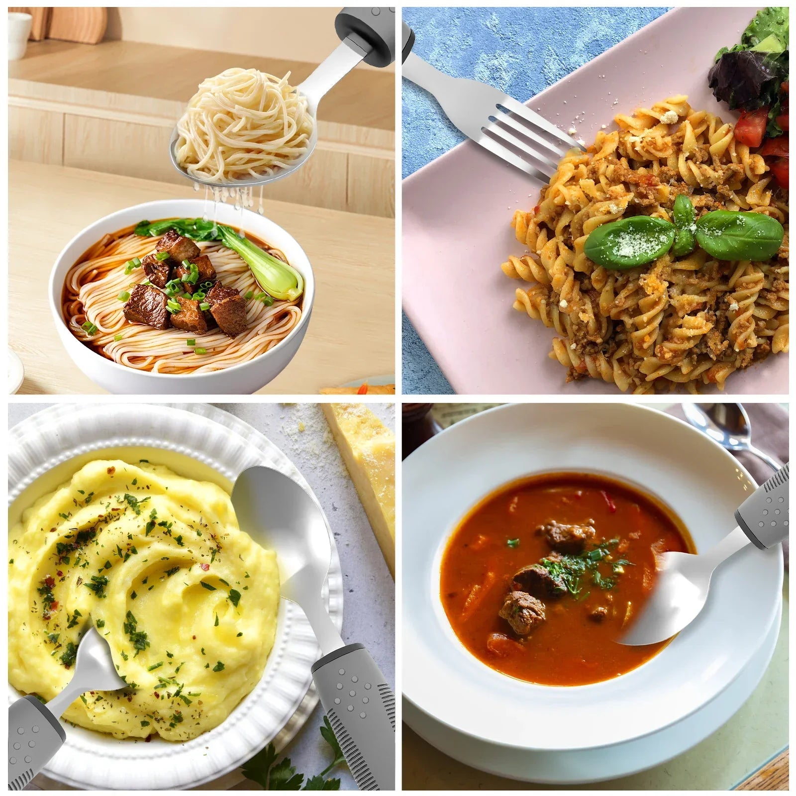 Elderly Adaptive Weighted Utensil Set – Nonslip, Easy Grip, Stainless Steel