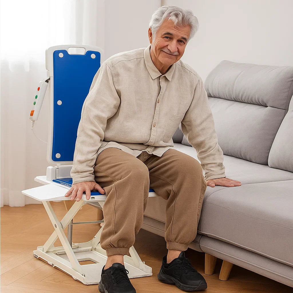 Foldable 2-in-1 Electric Chair Lift for Elderly – Floor Lift & IP68 Waterproof Bath Lift for Tub