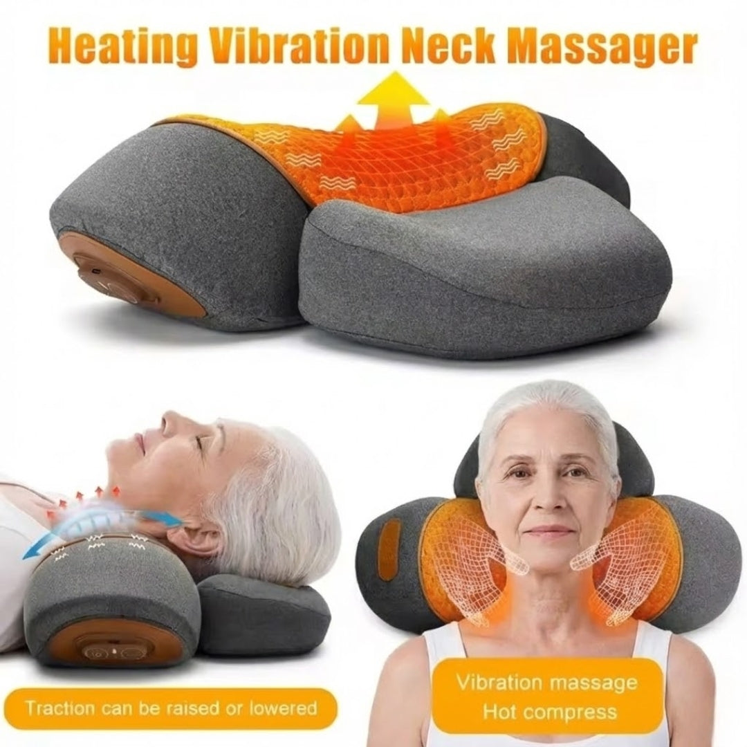 Electric Neck Massager Cervical Support Pillow – Senior Comfort & Relaxation Edition