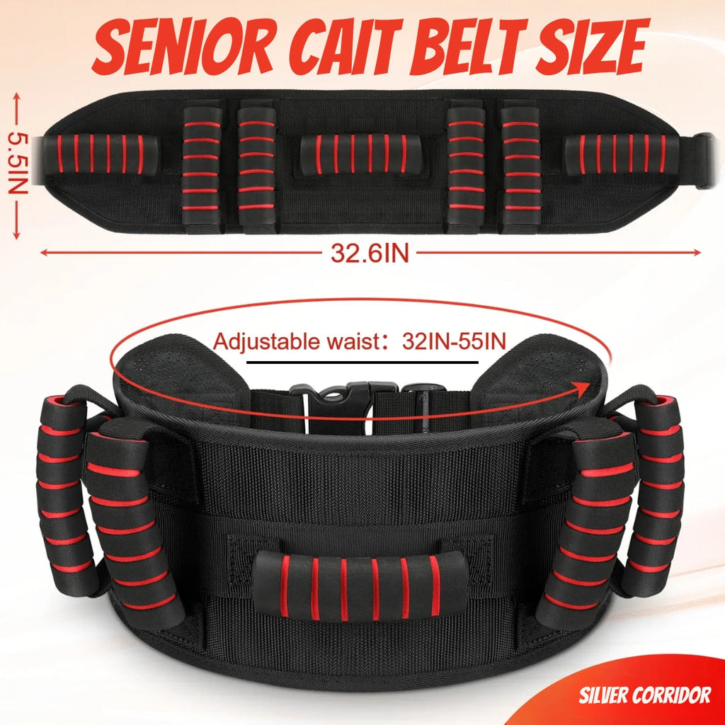 Gait Belt for Seniors – Quick Release Transfer Belt with Padded Handles & Lift Assist Support