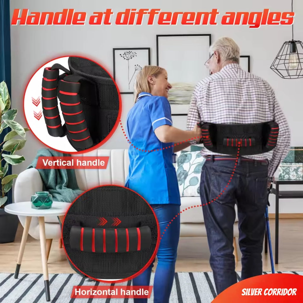Gait Belt for Seniors – Quick Release Transfer Belt with Padded Handles & Lift Assist Support