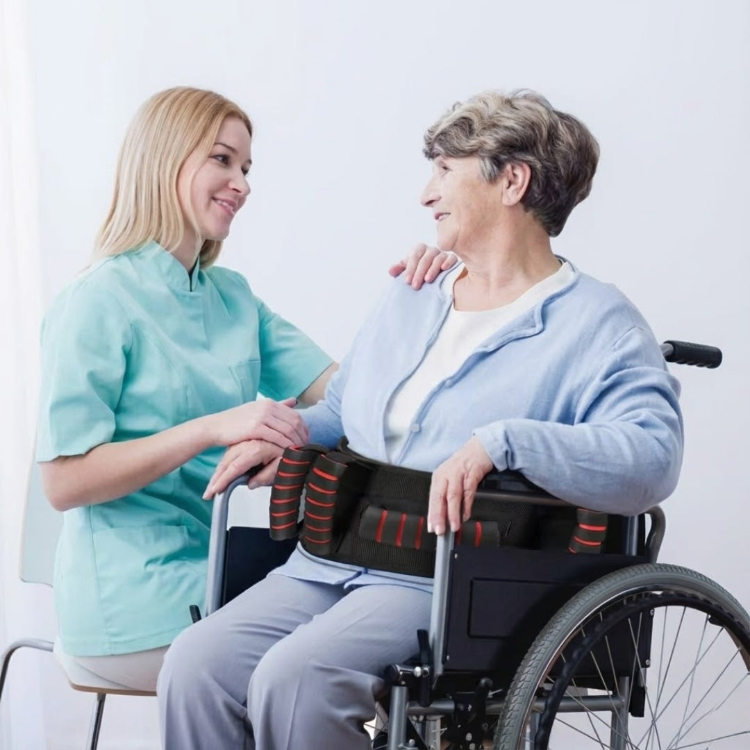 Gait Belt for Seniors – Quick Release Transfer Belt with Padded Handles & Lift Assist Support