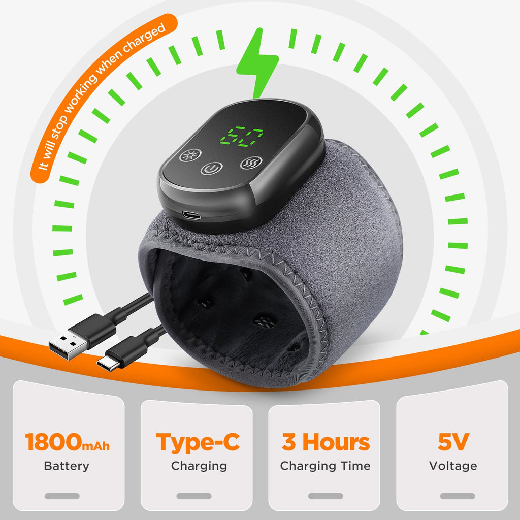 Electric Heating Wrist Massager for Seniors – Gentle Heat & Vibration Therapy, Rechargeable