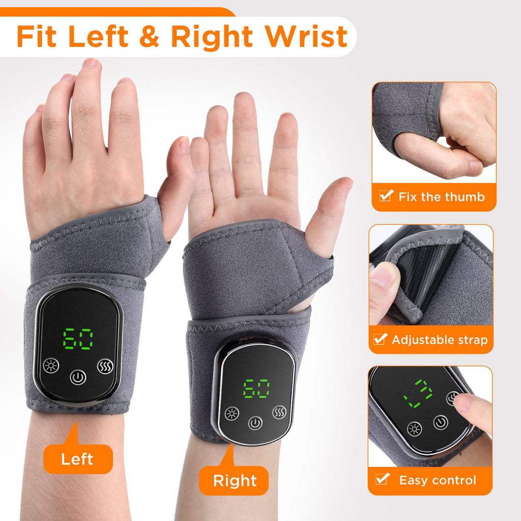 Electric Heating Wrist Massager for Seniors – Gentle Heat & Vibration Therapy, Rechargeable