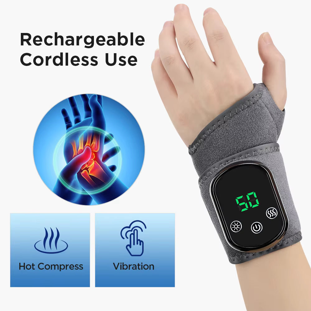 Electric Heating Wrist Massager for Seniors – Gentle Heat & Vibration Therapy, Rechargeable