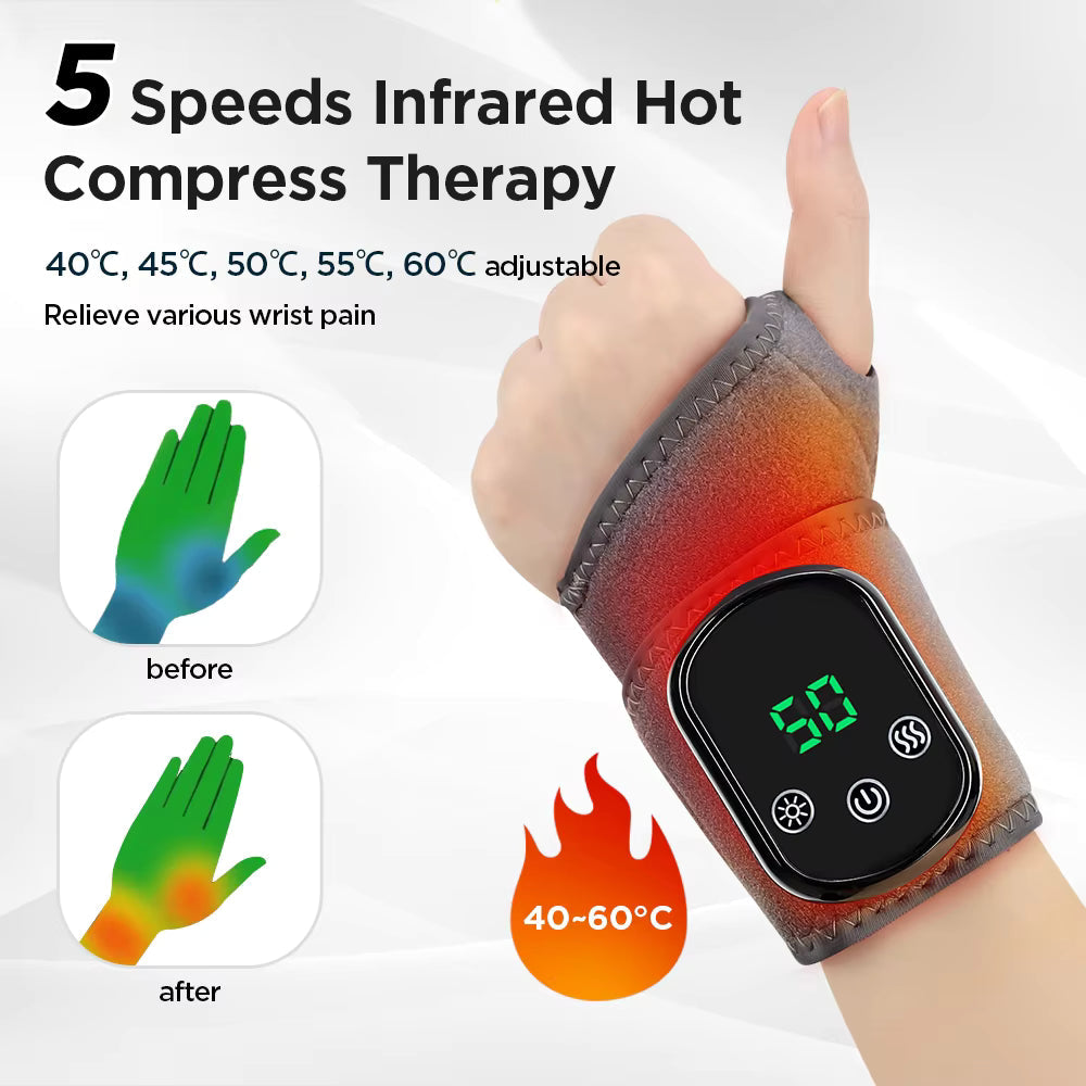 Electric Heating Wrist Massager for Seniors – Gentle Heat & Vibration Therapy, Rechargeable
