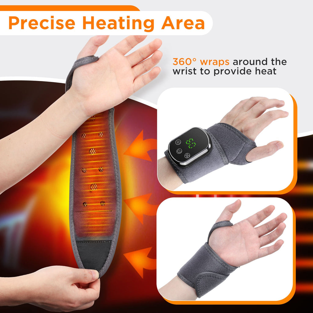 Electric Heating Wrist Massager for Seniors – Gentle Heat & Vibration Therapy, Rechargeable