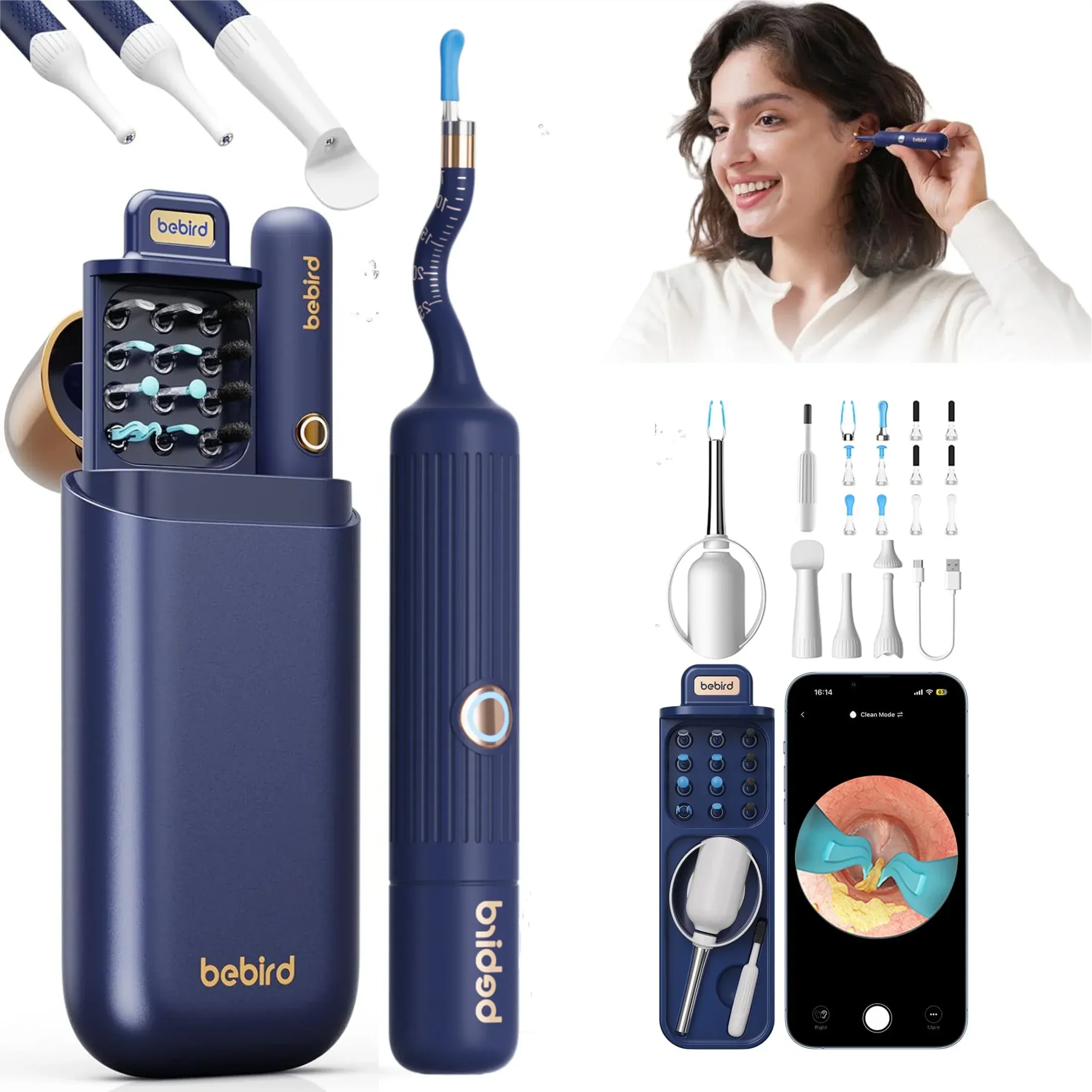 Bebird EarSight Plus R37R – Safe Visual Ear Cleaner with 10MP HD Camera for Elderly