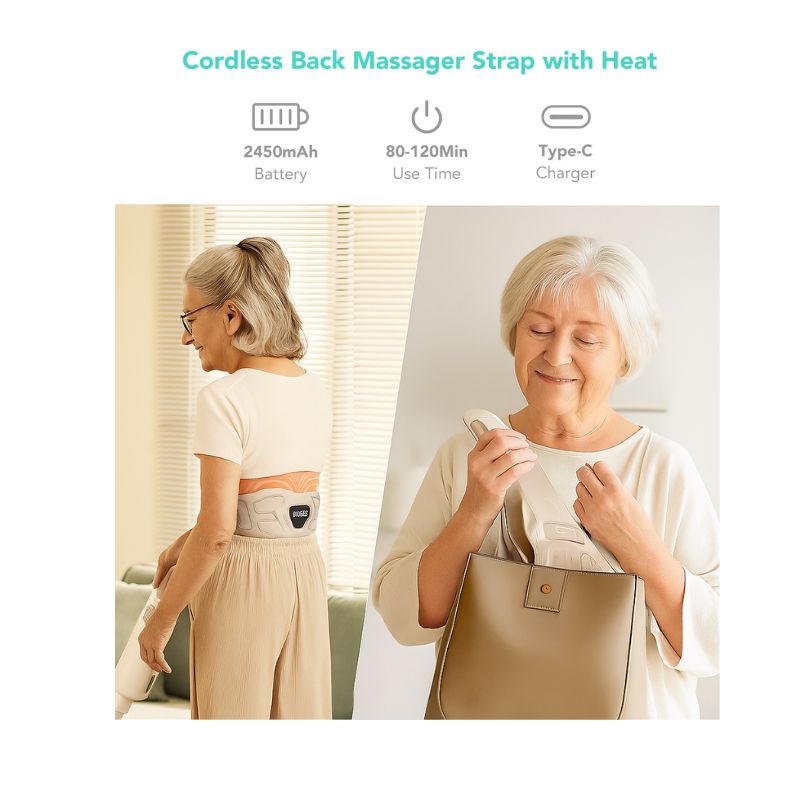Lightweight Waist Massager for Seniors - Heat & Vibration Therapy
