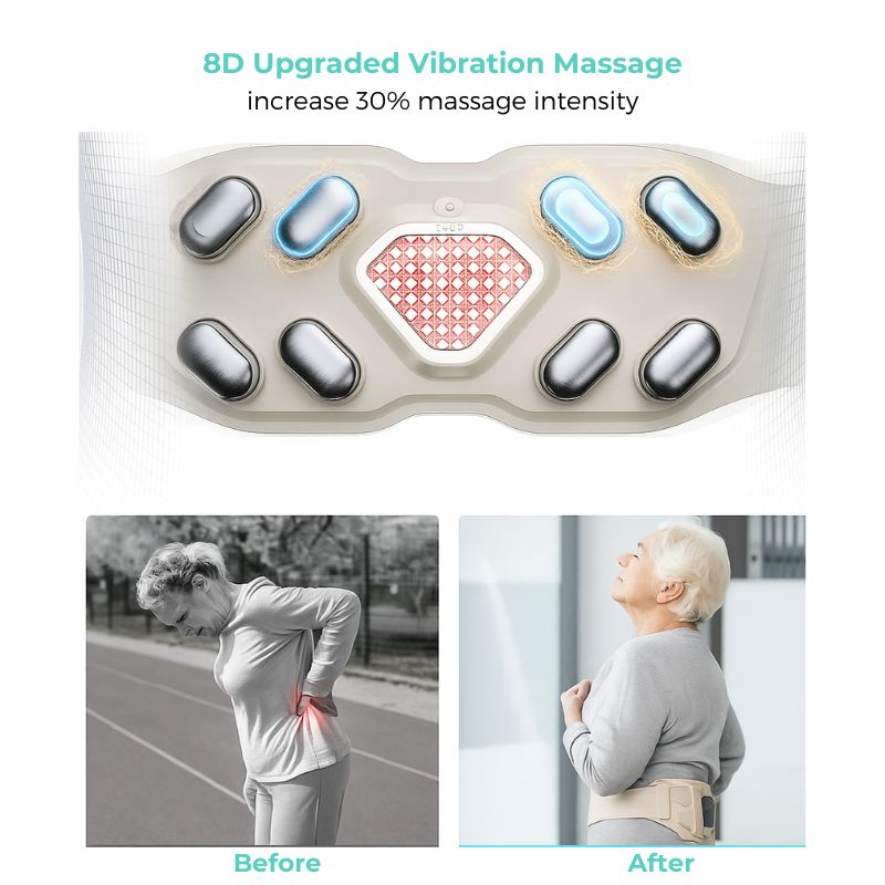 Lightweight Waist Massager for Seniors - Heat & Vibration Therapy