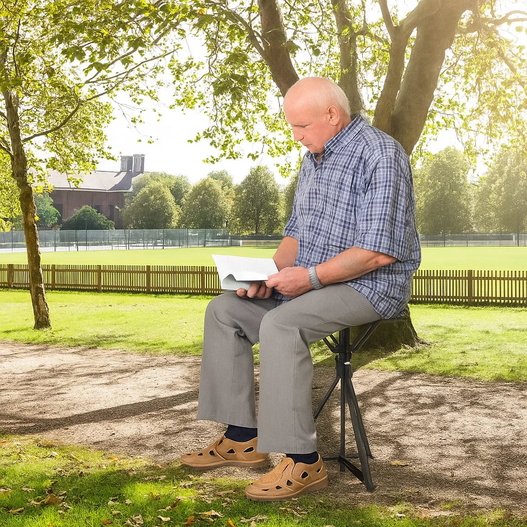 Aluminium Alloy Cane Stool – 2-in-1 Foldable Walking Stick with Seat for Seniors & Outdoor Enthusiasts