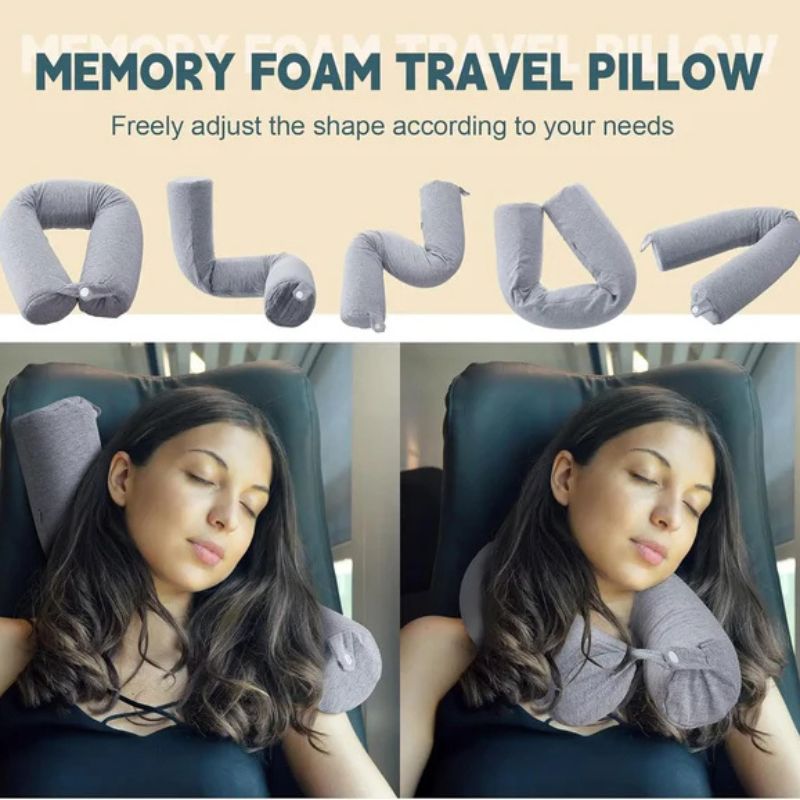 Memory Foam U-Shaped Neck Pillow – Travel & Cervical Support for Seniors