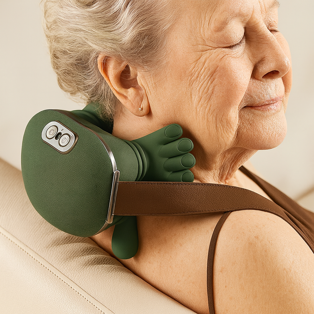 Cordless Heated Neck & Shoulder Massager – Gentle Relief for Seniors