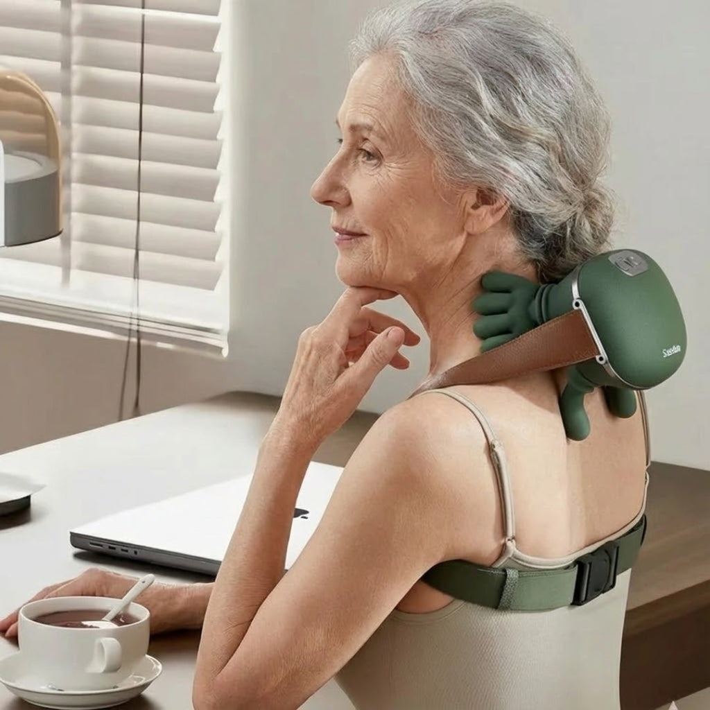 Cordless Heated Neck & Shoulder Massager – Gentle Relief for Seniors