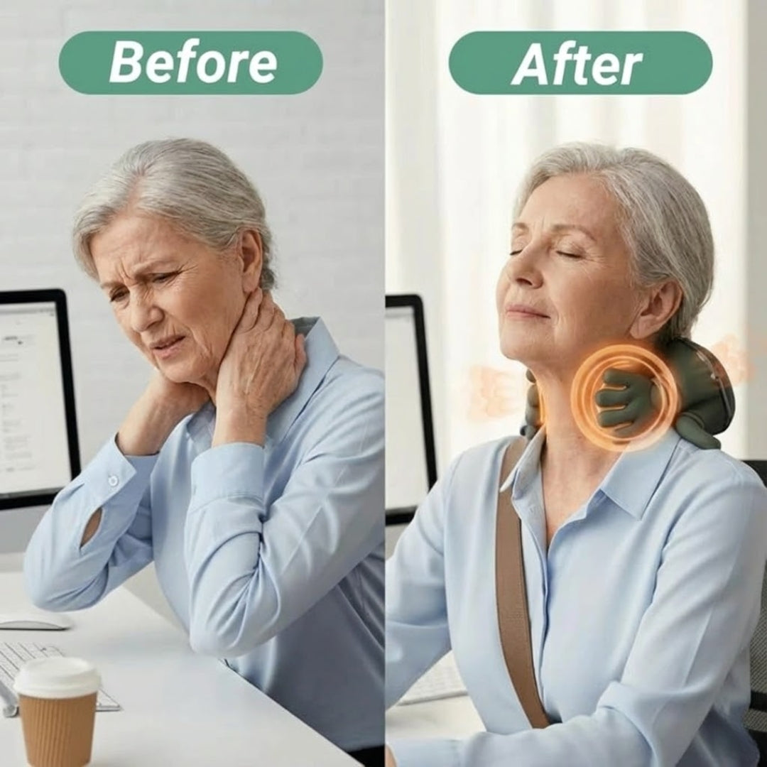 Cordless Heated Neck & Shoulder Massager – Gentle Relief for Seniors