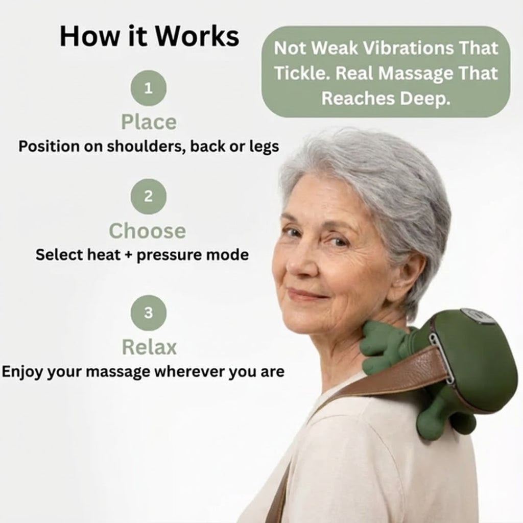Cordless Heated Neck & Shoulder Massager – Gentle Relief for Seniors