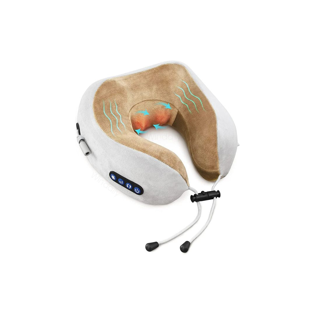 Portable Neck Massage Pillow for Seniors – Heat, Kneading & Support