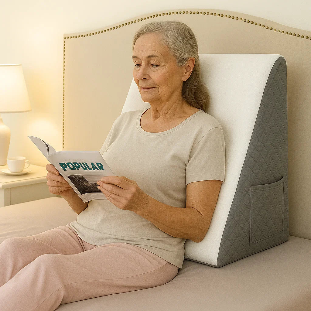 Wedge Pillow for Sleeping – Soft Memory Foam Triangle for Seniors