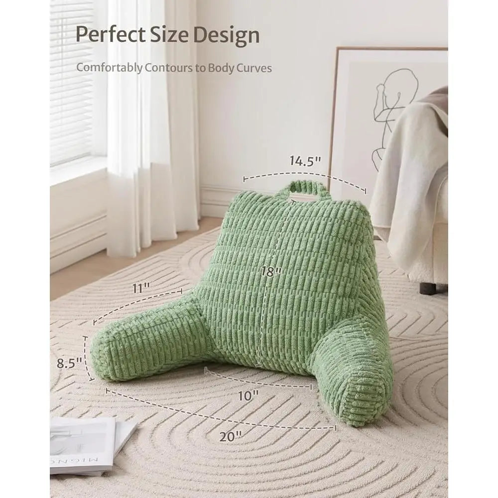 Reading Pillow with Arms & Pockets – Gentle Back Support for Seniors