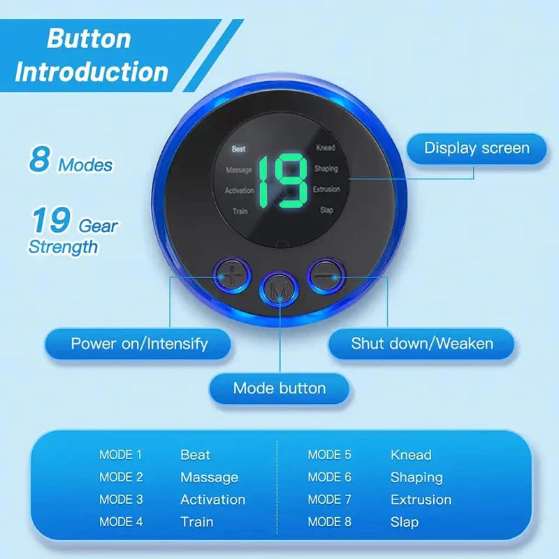 EMS Foot Massager Pad – 8 Modes, USB Rechargeable Comfort for Seniors