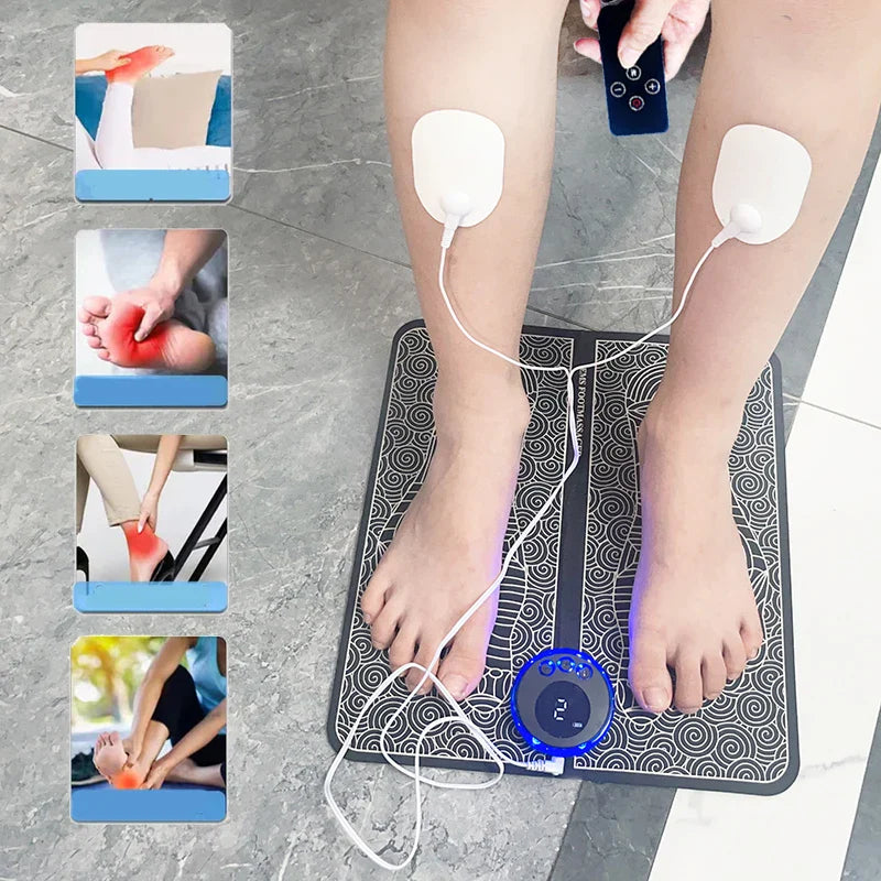 EMS Foot Massager Pad – 8 Modes, USB Rechargeable Comfort for Seniors
