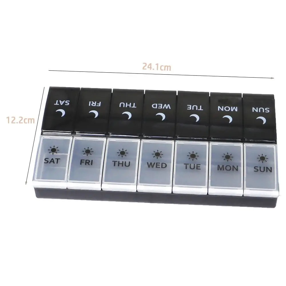 7-Day Pill Organizer Box – AM/PM Weekly Medicine Storage for Elderly