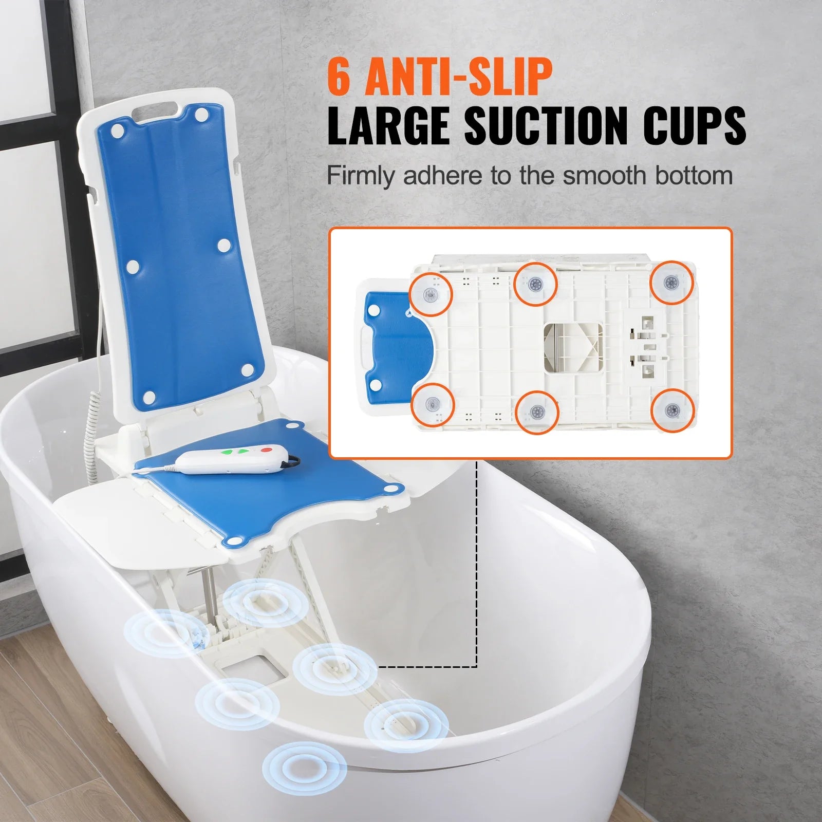 Foldable 2-in-1 Electric Chair Lift for Elderly – Floor Lift & IP68 Waterproof Bath Lift for Tub