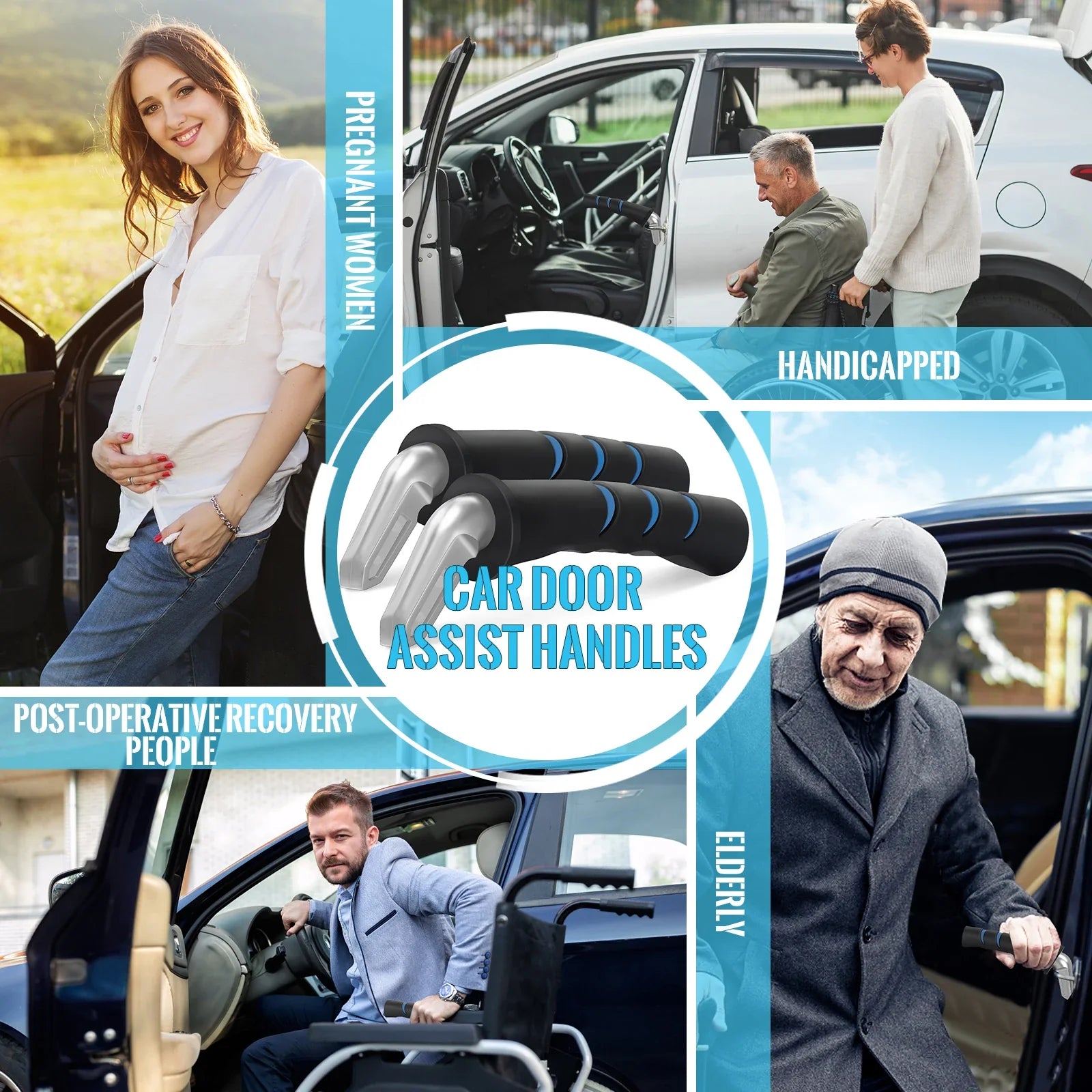 Car Handle Cane Vehicle Door Grab Bar Stand Assist for Seniors - Portable Automotive Accessory